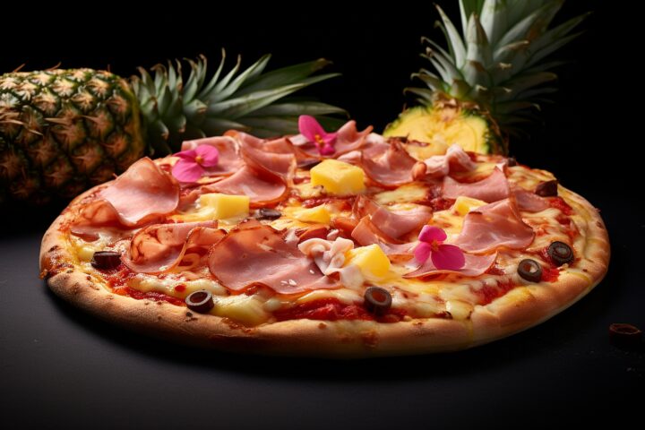 Hawaiian Pizza with Pineapple and Salami